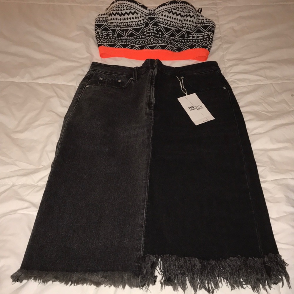 NWOT black and geometric Forever 21 top